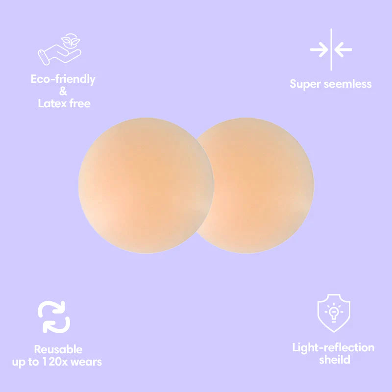 VEMAUGER Nipple Cover Nipple Pasties, Silicone Nippy Covers for Women  Reusable Sticky Breast Covers Breast Petals with Travel Case 2 pairs Nude,  Nude